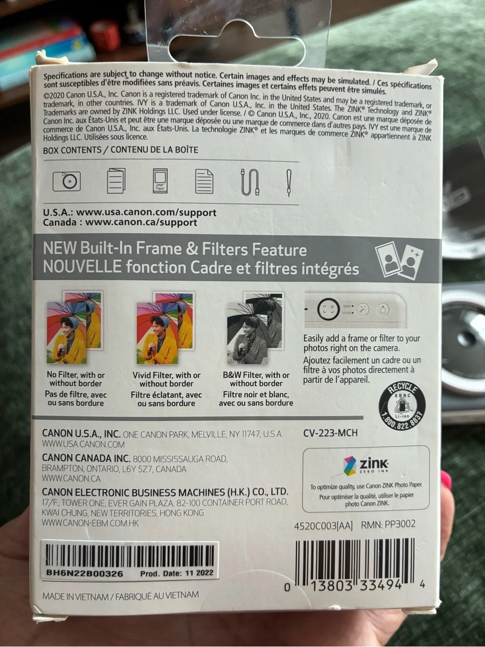 CANON IVY CLIQ + 2 INSTANT CAMERA PRINTER BRAND NEW IN BOX With All Components